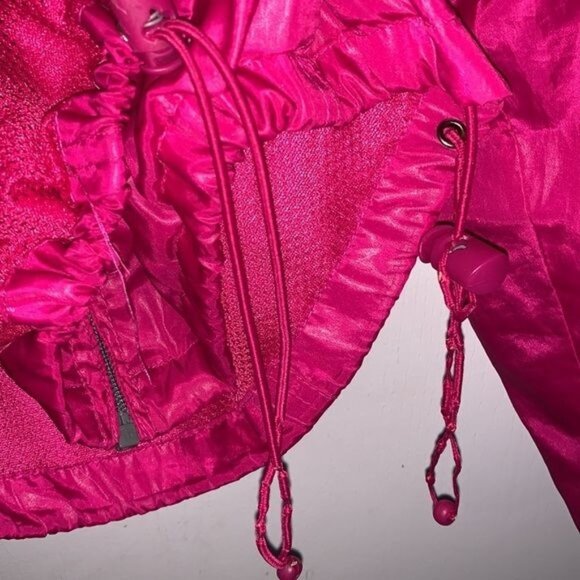 Faded Glory Womens Hot Pink Windbreaker Jacket 2X (18W-20W) With Zipper & Drawst - Picture 3 of 9